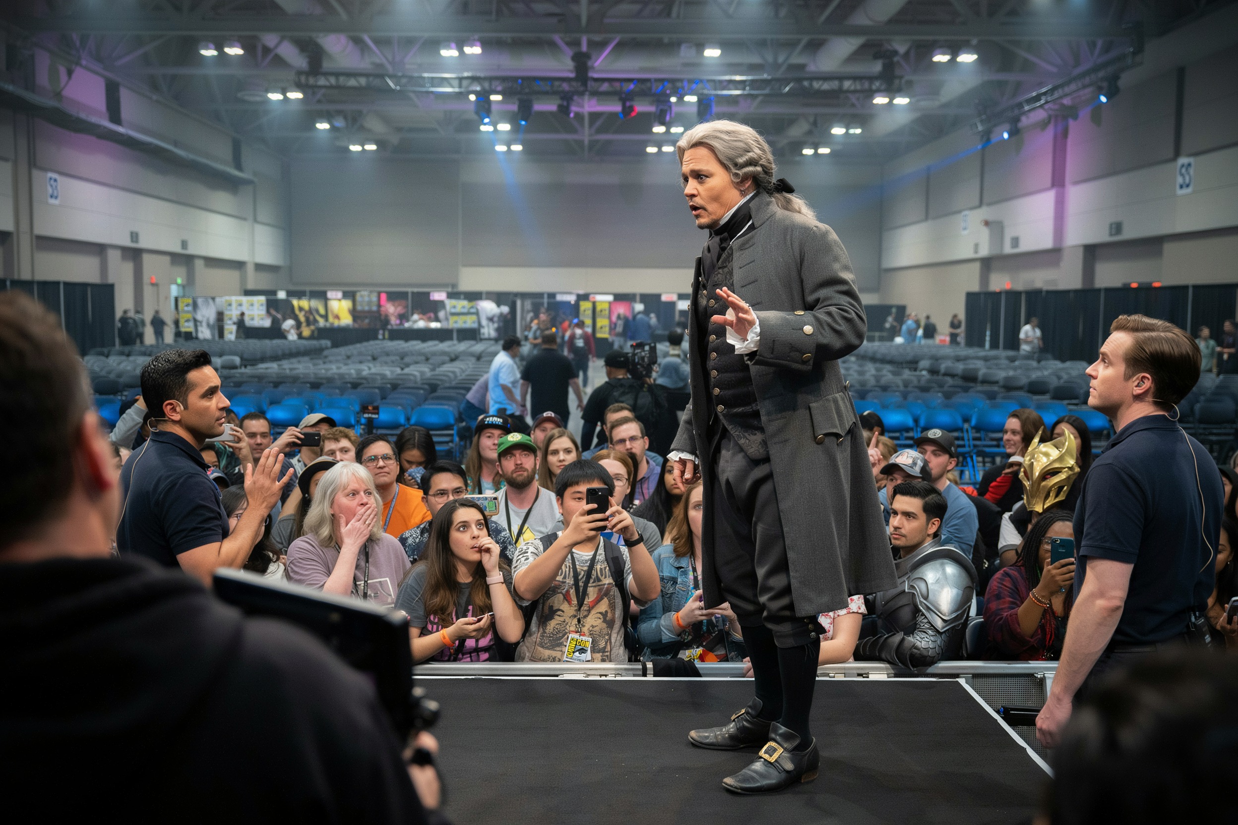 Johnny Depp surpris au Comic-Con en costume de Scrooge