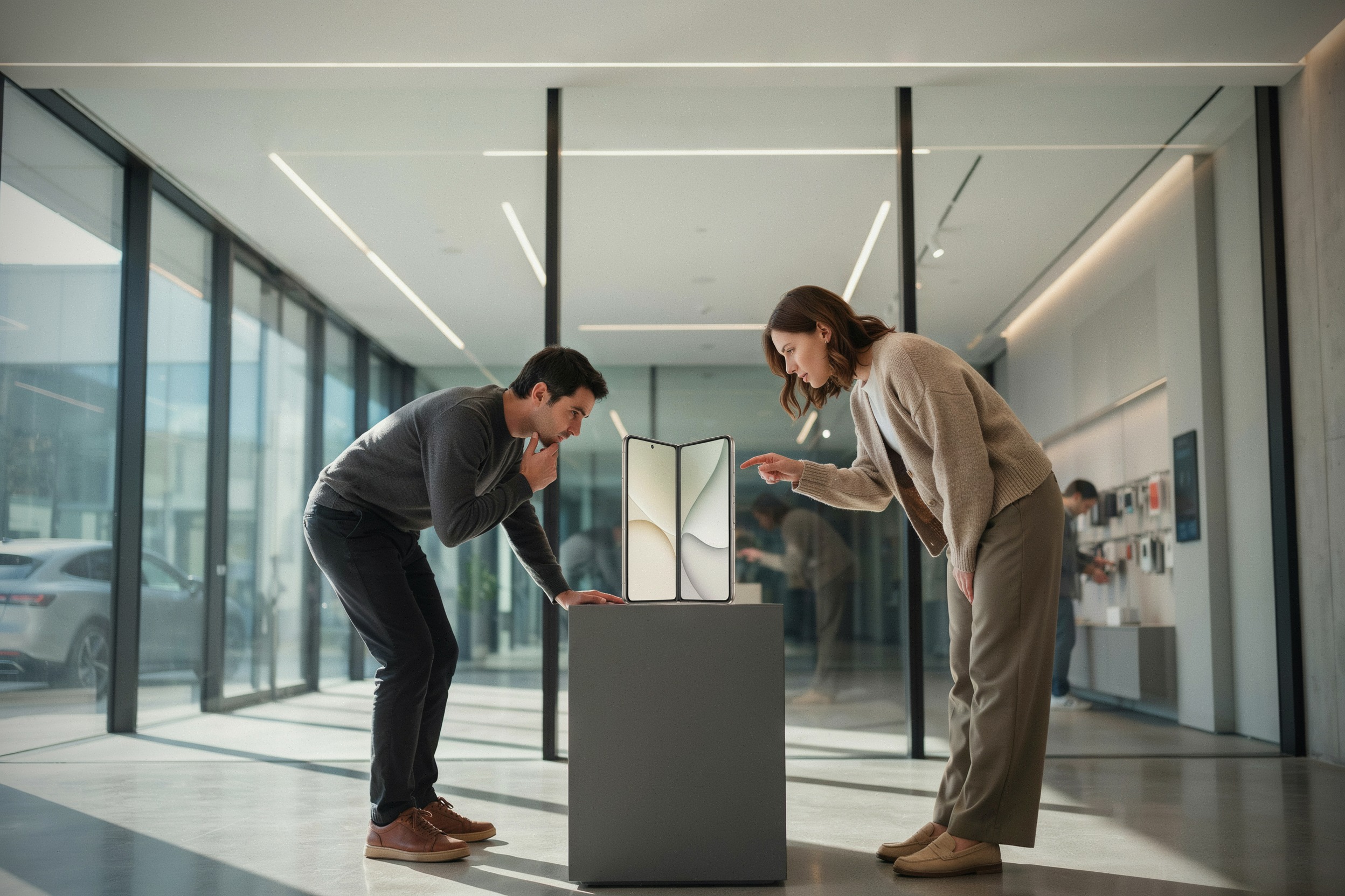 Apple présente son iPhone pliable dans une boutique contemporaine